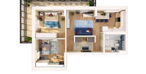 3-к квартира, вторичка, 60м2, 4/17 этаж