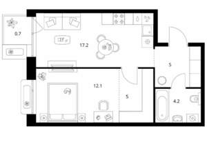 1-к квартира, вторичка, 44м2, 1/26 этаж