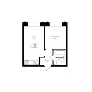 1-к квартира, вторичка, 35м2, 6/25 этаж