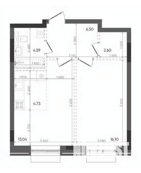 2-к квартира, вторичка, 48м2, 13/14 этаж