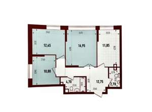 3-к квартира, вторичка, 73м2, 2/23 этаж