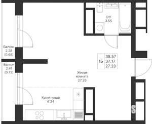 1-к квартира, вторичка, 39м2, 14/24 этаж