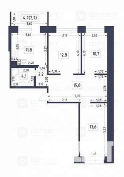 3-к квартира, вторичка, 73м2, 3/15 этаж