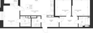 3-к квартира, вторичка, 77м2, 7/23 этаж