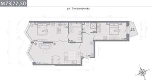 2-к квартира, строящийся дом, 78м2, 2/5 этаж