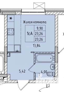 Студия квартира, строящийся дом, 23м2, 12/13 этаж