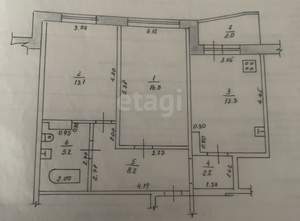 2-к квартира, вторичка, 61м2, 9/10 этаж