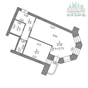 1-к квартира, вторичка, 47м2, 6/10 этаж