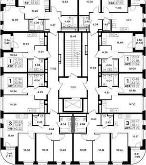 3-к квартира, вторичка, 63м2, 3/9 этаж