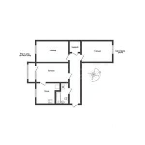 3-к квартира, вторичка, 59м2, 4/5 этаж