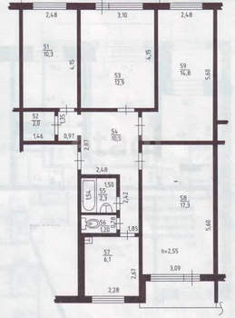4-к квартира, вторичка, 116м2, 4/6 этаж