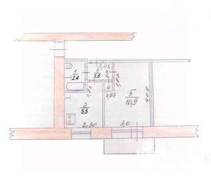 1-к квартира, вторичка, 25м2, 3/5 этаж