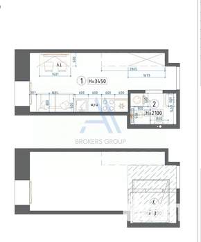 Студия квартира, вторичка, 21м2, 3/3 этаж