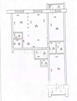 3-к квартира, вторичка, 104м2, 9/10 этаж