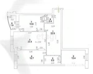 3-к квартира, вторичка, 99м2, 8/19 этаж