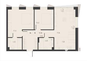 3-к квартира, вторичка, 72м2, 2/5 этаж