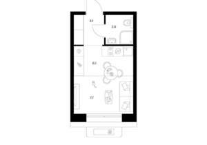 Студия квартира, вторичка, 20м2, 16/26 этаж