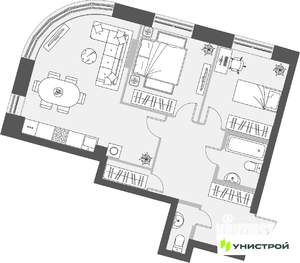 2-к квартира, вторичка, 71м2, 5/26 этаж