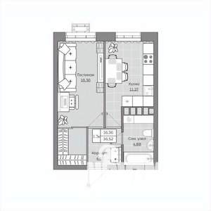 1-к квартира, вторичка, 37м2, 17/19 этаж