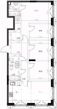 3-к квартира, вторичка, 95м2, 12/15 этаж