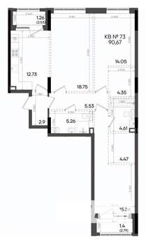 3-к квартира, вторичка, 91м2, 4/9 этаж