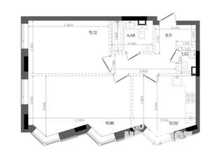 2-к квартира, вторичка, 61м2, 8/14 этаж