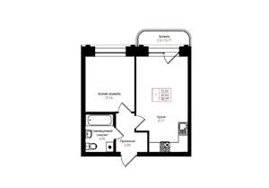 1-к квартира, вторичка, 36м2, 5/25 этаж