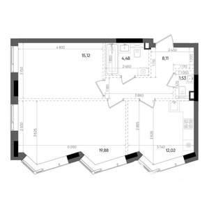 2-к квартира, вторичка, 61м2, 14/14 этаж