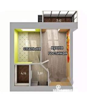 2-к квартира, вторичка, 43м2, 16/20 этаж