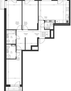 3-к квартира, вторичка, 98м2, 4/24 этаж