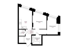 2-к квартира, вторичка, 51м2, 9/25 этаж