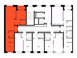 2-к квартира, вторичка, 64м2, 2/10 этаж