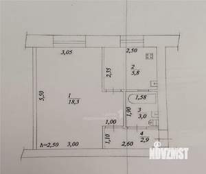 1-к квартира, вторичка, 30м2, 4/5 этаж