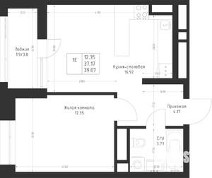 1-к квартира, вторичка, 39м2, 17/23 этаж