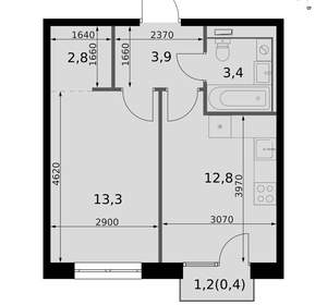 1-к квартира, вторичка, 37м2, 6/19 этаж