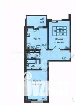 2-к квартира, вторичка, 60м2, 19/19 этаж