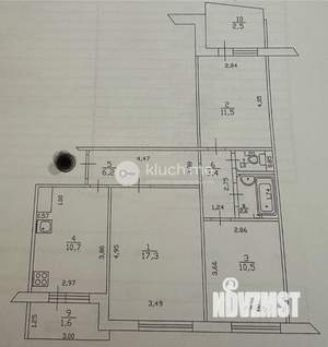 3-к квартира, вторичка, 63м2, 5/7 этаж