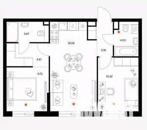 2-к квартира, вторичка, 54м2, 5/20 этаж