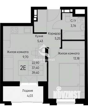 2-к квартира, вторичка, 39м2, 4/7 этаж