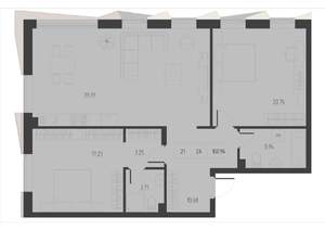 2-к квартира, вторичка, 101м2, 3/5 этаж