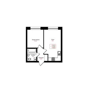 1-к квартира, вторичка, 36м2, 3/25 этаж