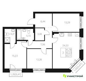 3-к квартира, вторичка, 93м2, 5/7 этаж