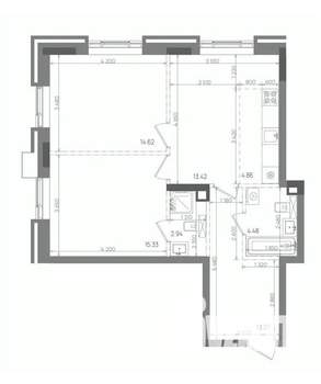 3-к квартира, вторичка, 66м2, 10/14 этаж