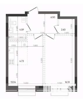 2-к квартира, вторичка, 48м2, 6/14 этаж