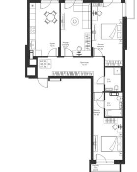 3-к квартира, вторичка, 86м2, 4/24 этаж