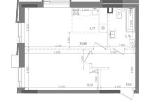 2-к квартира, строящийся дом, 48м2, 13/14 этаж