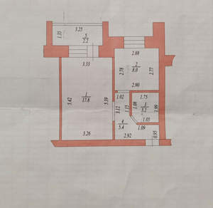 1-к квартира, вторичка, 37м2, 1/9 этаж