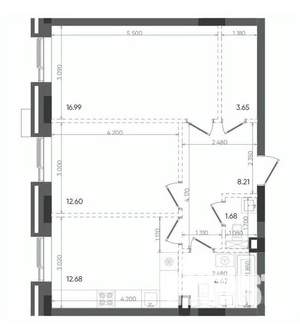 2-к квартира, вторичка, 60м2, 7/22 этаж