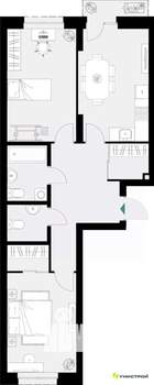 2-к квартира, вторичка, 65м2, 8/18 этаж