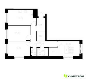 3-к квартира, вторичка, 89м2, 2/7 этаж